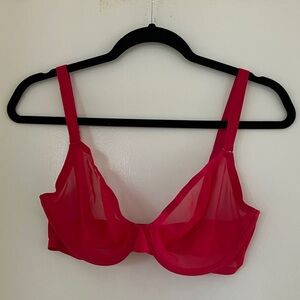 CUUP sheer Plunge bra in Fuscia